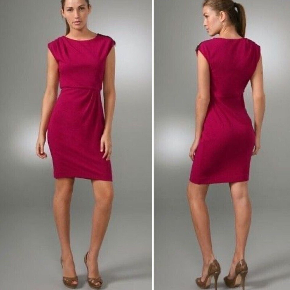 DIANE von FURSTENBERG MARCHONA HOT PINK DRESS Sheath size 8 sleeveless​​​​​​